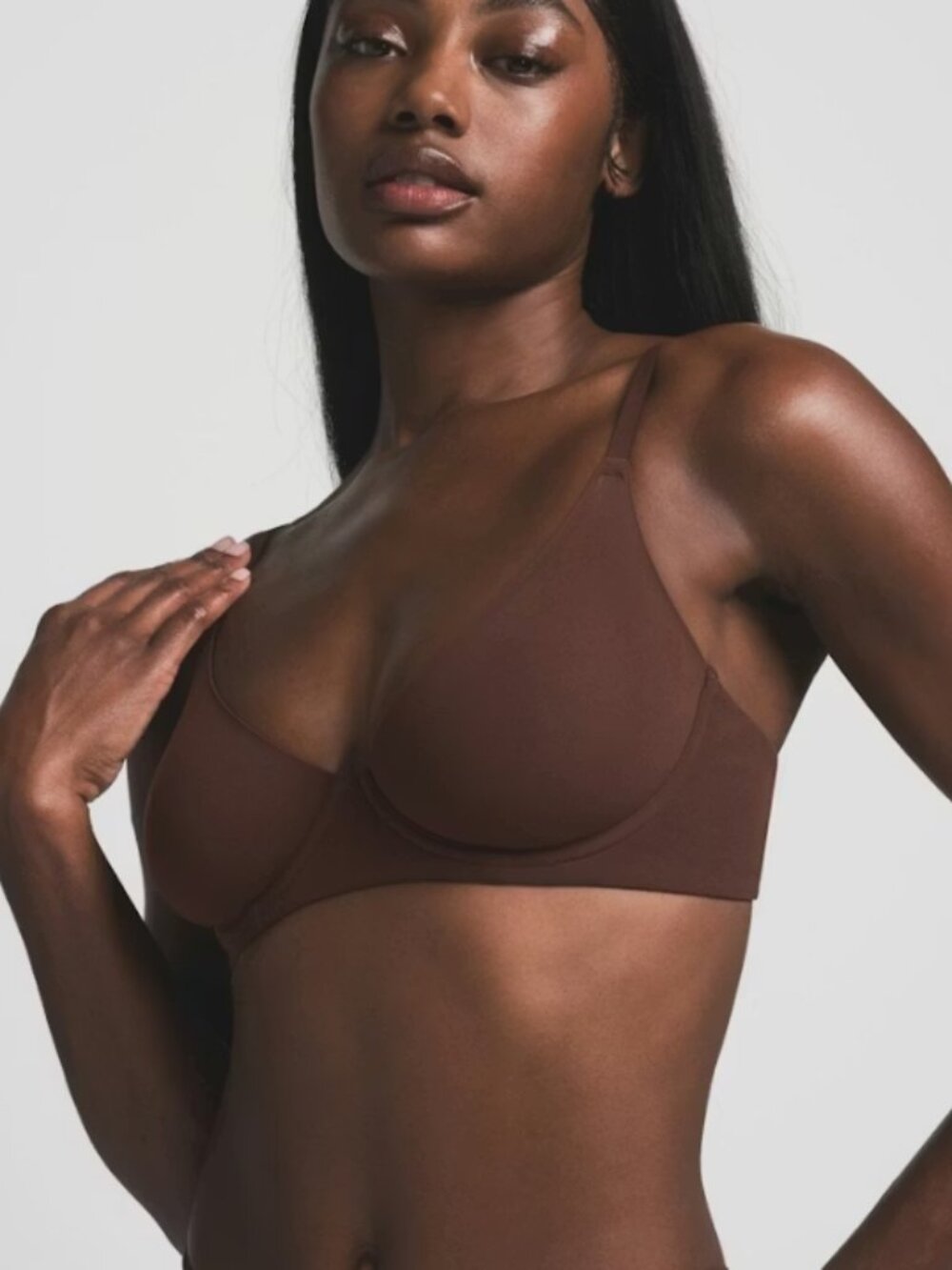 NEW SKIMS Fits Everybody Unlined Demi Bra Cocoa Brown 32DDDD 32G NWT